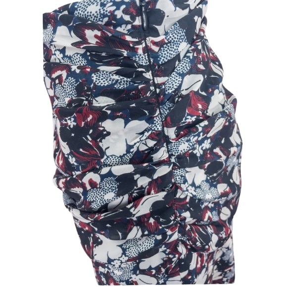 VERONICA BEARD Madison Silk Floral Ruched A-Line Skirt - Picture 4 of 9